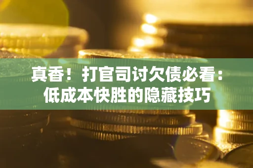 济南真香！打官司讨欠债必看：低成本快胜的隐藏技巧