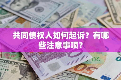 济南共同债权人如何起诉？有哪些注意事项？